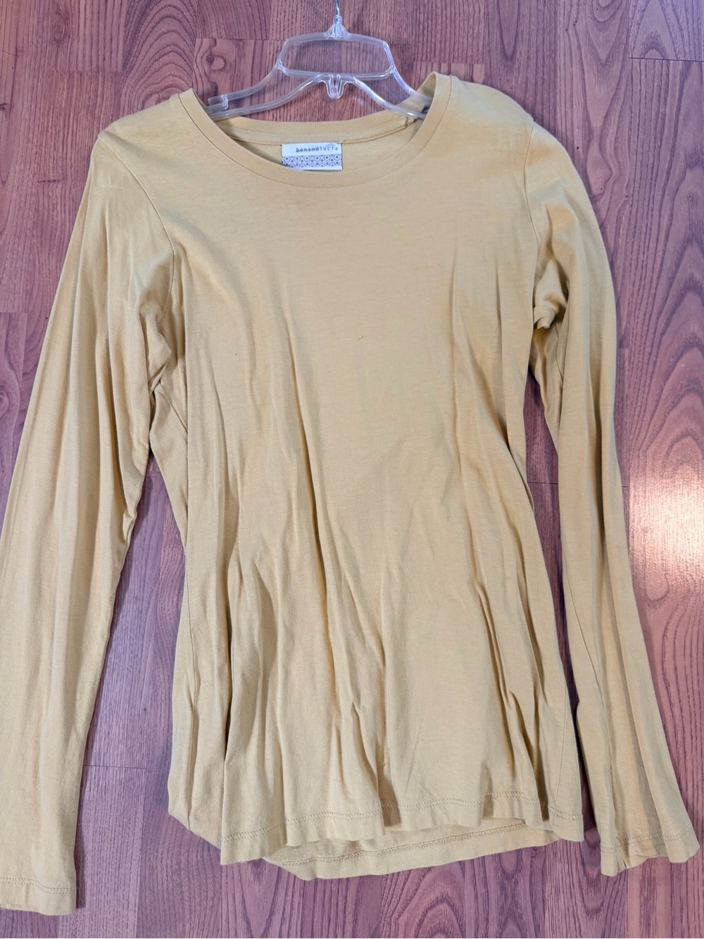 Long Sleeve Crewneck Top - Mustard